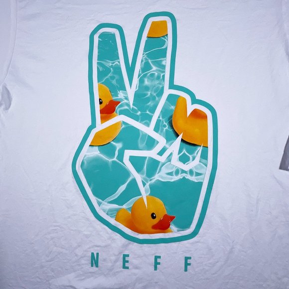 NWT - NEFF T-Shirt Peace Sign with Rubber Ducks in Water Size Medium . - Picture 6 of 8